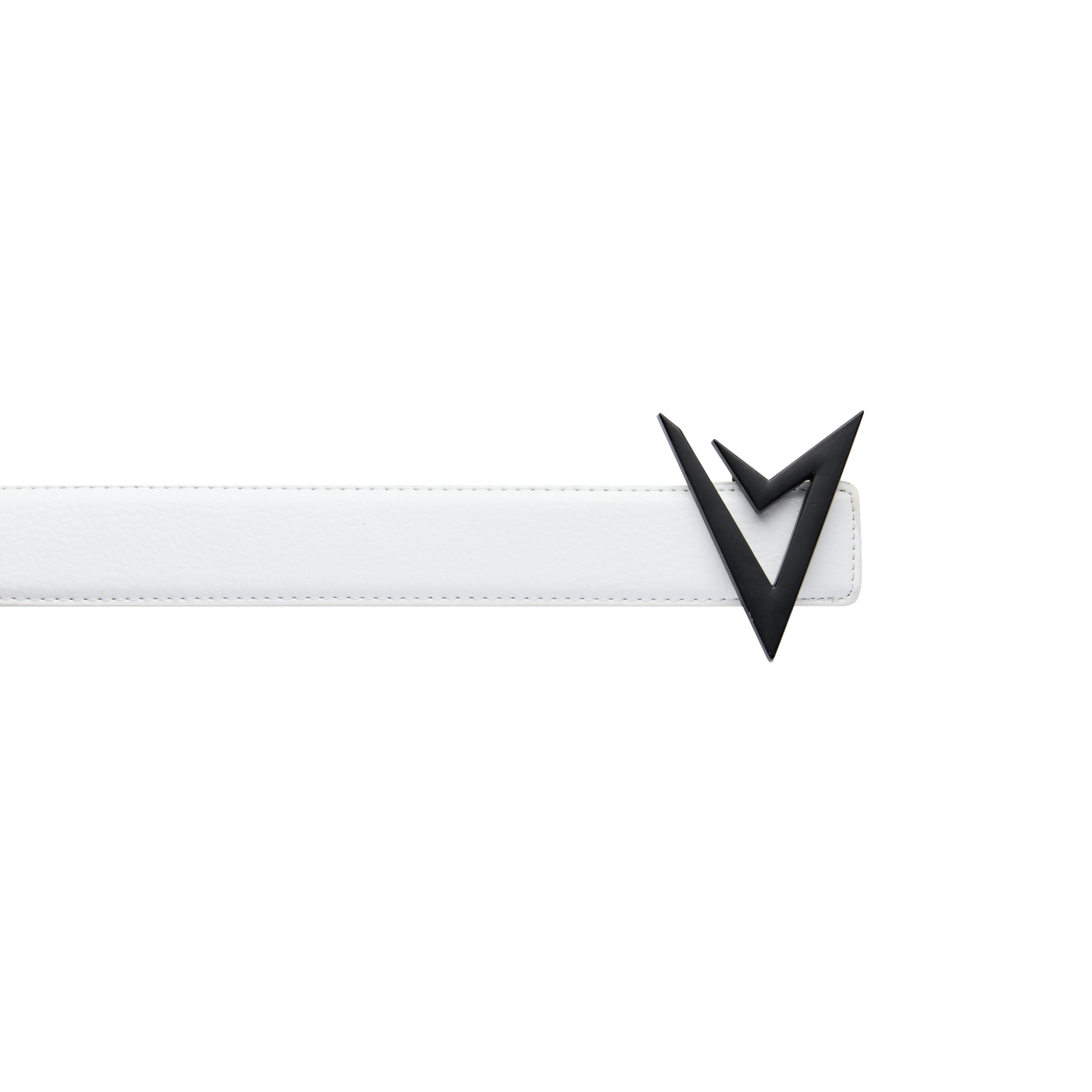 AVVAGE WHITE LEATHER BELT BLACK