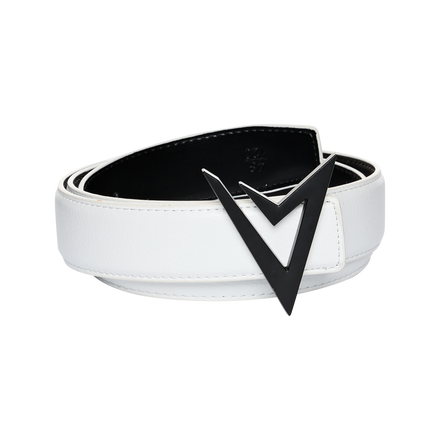 AVVAGE WHITE LEATHER BELT BLACK