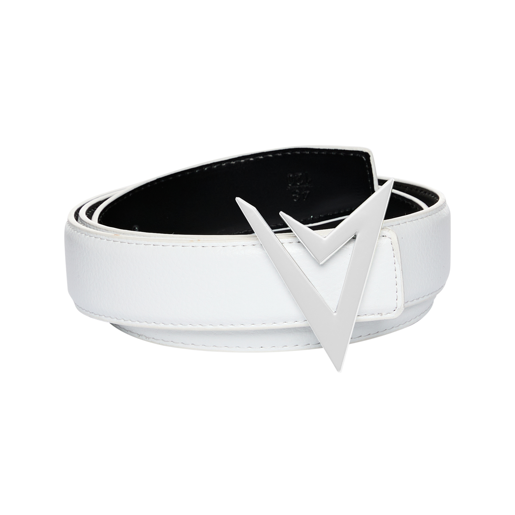 AVVAGE WHITE LEATHER BELT WHITE