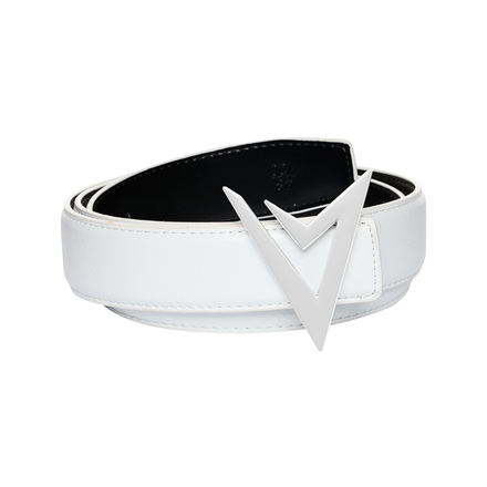 AVVAGE WHITE LEATHER BELT WHITE